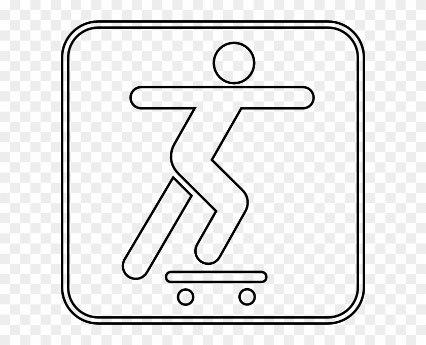 Skateboard Clipart Outline - Black And White Skateboard Art #477091