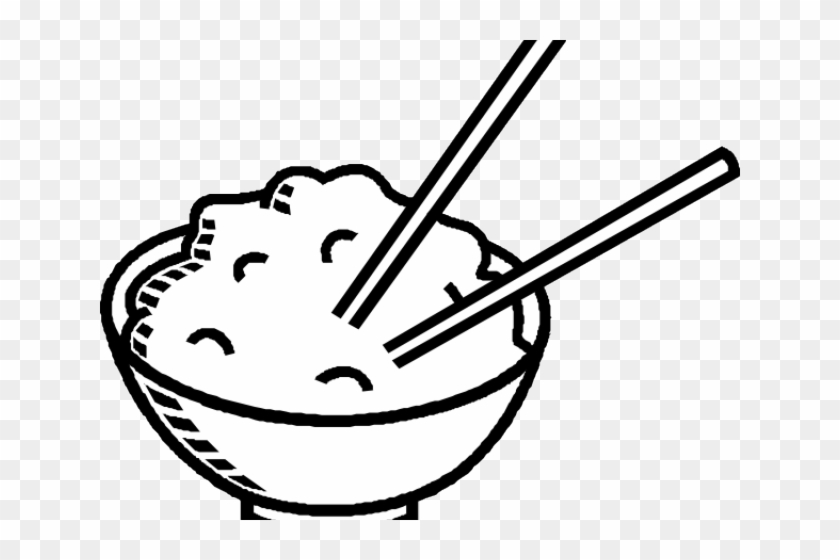 Rice Cliparts Outline - Food Black And White Clipart #477209