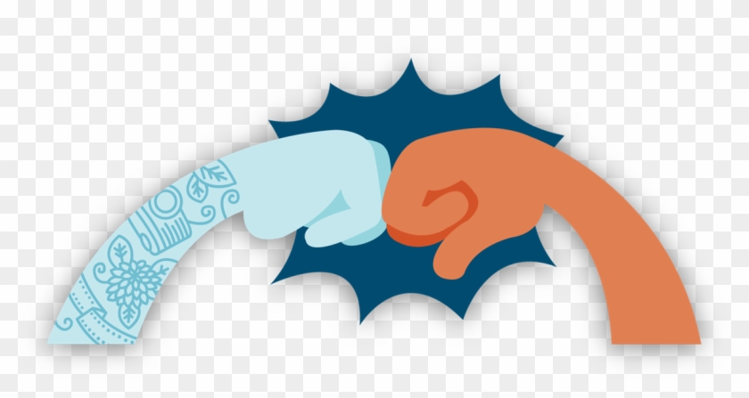 Illustrated Of Epic Fist Bump Between Two Arms With - Illustration #477238