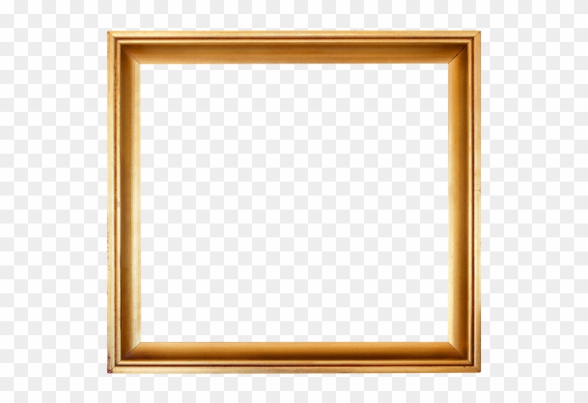 Wooden Frame Cutout - Gold Square Picture Frames #477279