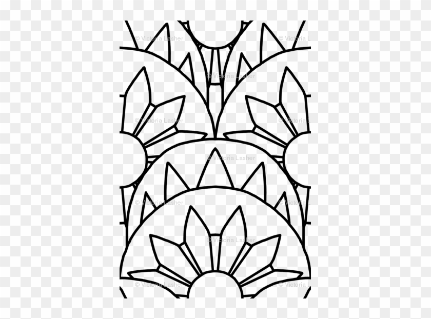 Art Deco Scallops - Line Art #477302