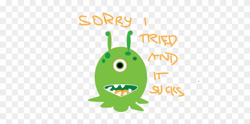 Vector Graphics Of One Eyed Failure Monster - Clip Art #477552