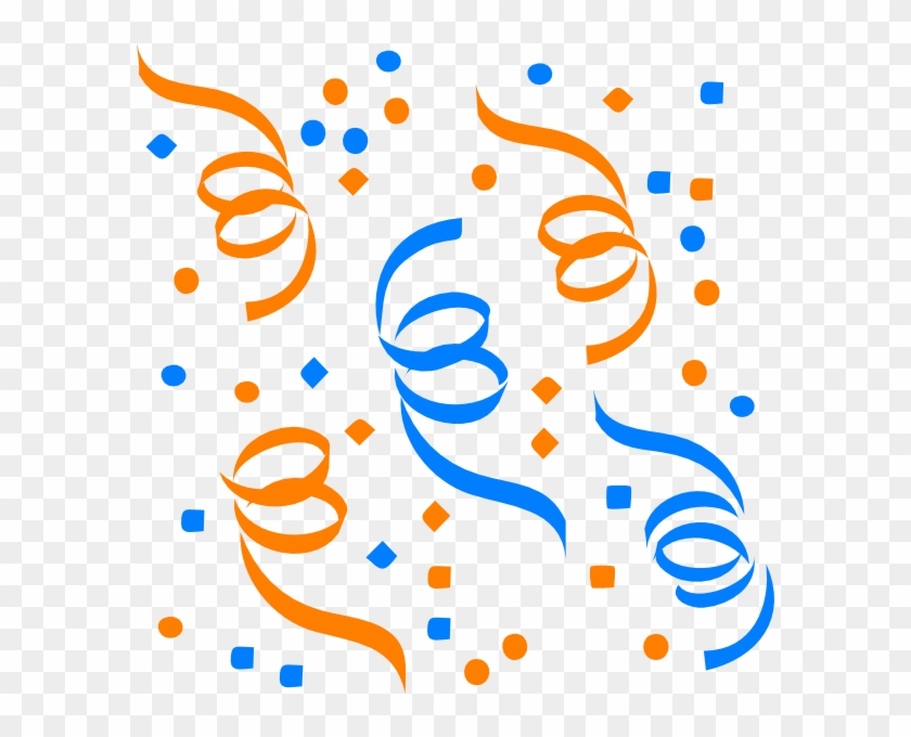 Confetti Clip Art At Clker Com Vector Clip Art Online - Orange And Blue Confetti #477565