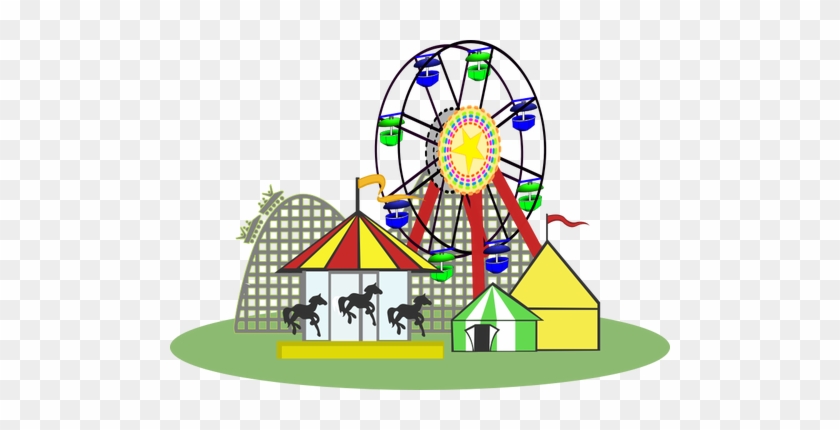 Vector Graphics Of Circus With Facilities For Children - Amusement Park Checklist #477589