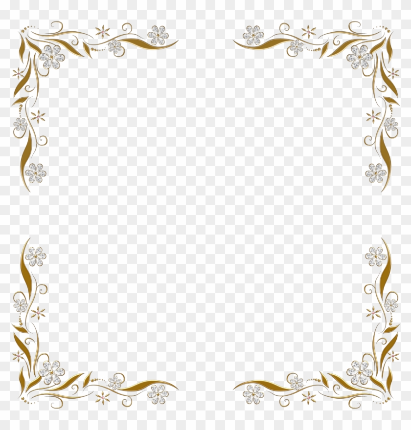 Golden Floral Corners 2 (800×800) - Marco Para Invitaciones De Graduacion #477758