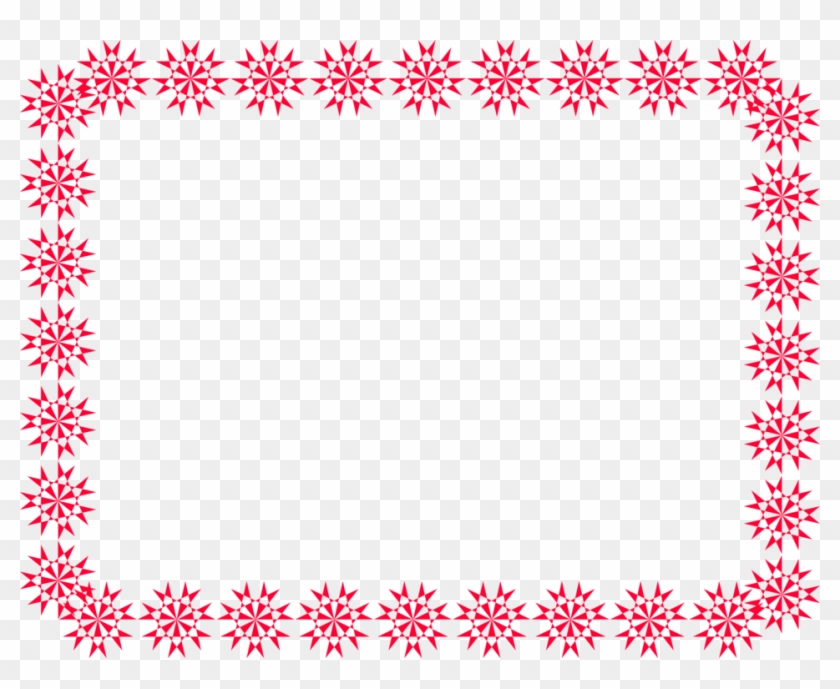 Stamp Clipart Landscape Border - Red Snowflake Page Border #477765