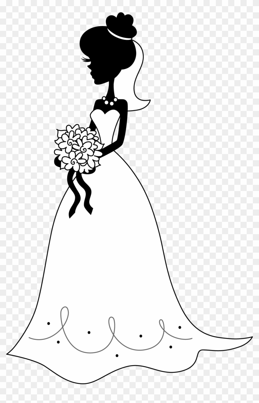 Wedding Dress Silhouette Png Woman - White Bride Silhouette Png #477781