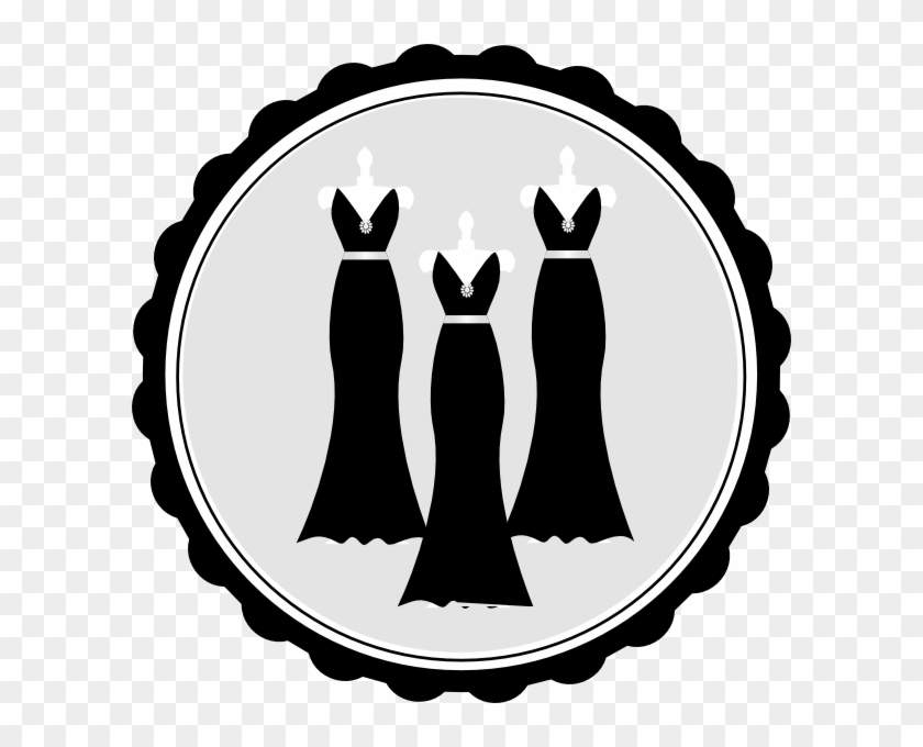 Bridesmaid Dress Clipart - Bridesmaid Clipart Black And White #477798