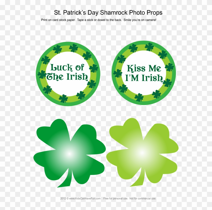 Patrick's Day Shamrock Photo Booth Props - Circle #478120