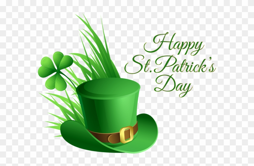 St Patricks Day Hat And Shamrock Transparent Png Clip - San Patrick Day 2018 #478186