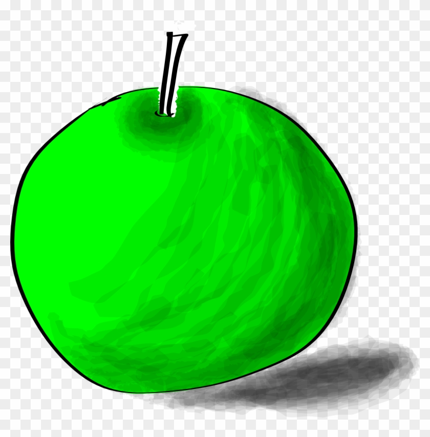 Drawing Of A Green Apple - Alien Head #478379