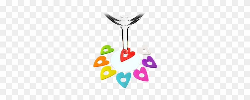 Hearts Wine Glass Identity Markers - Koala #478427