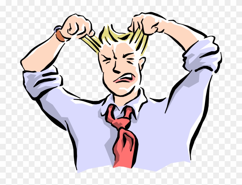 Graphic Of Man Pulling On Hair - Pulling Hair Out Clipart #478451