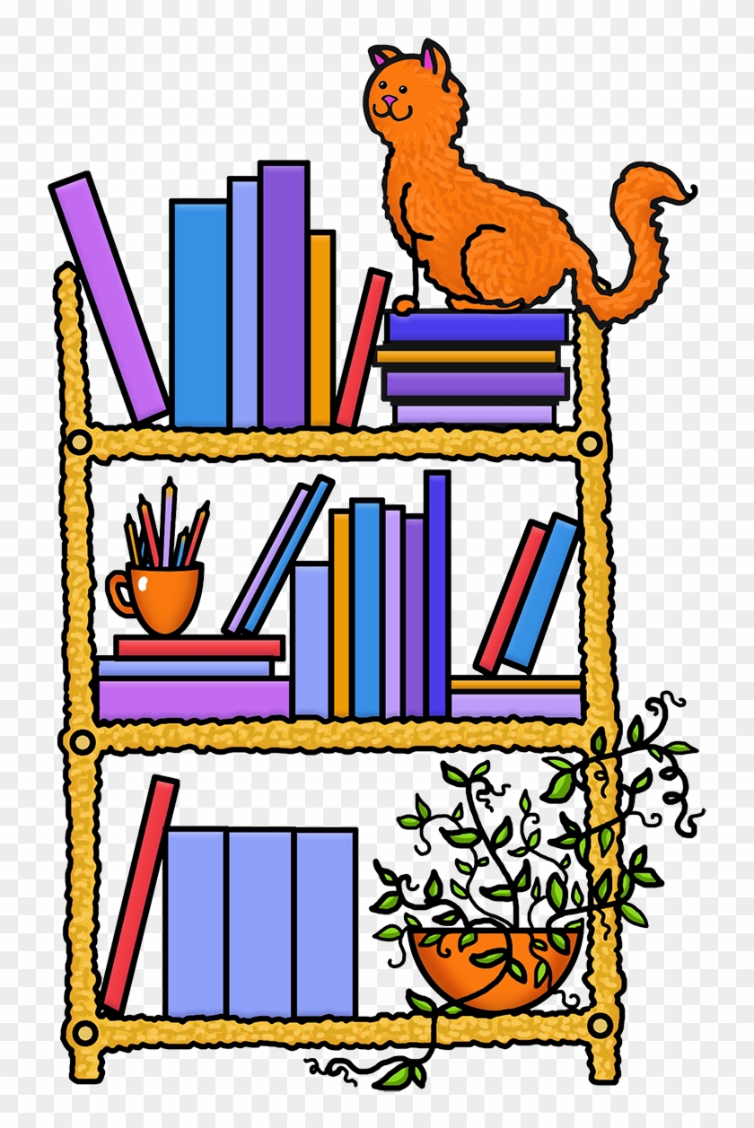 Book Shelf Color Png - Cartoon #478566