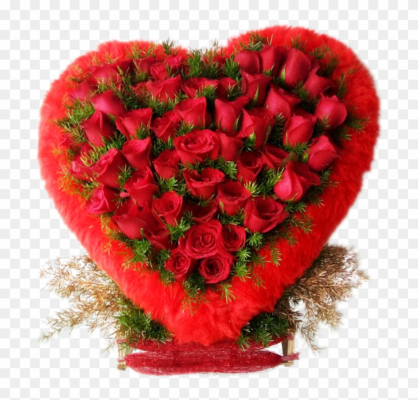 Flowers In Heart Shape Basket #478779