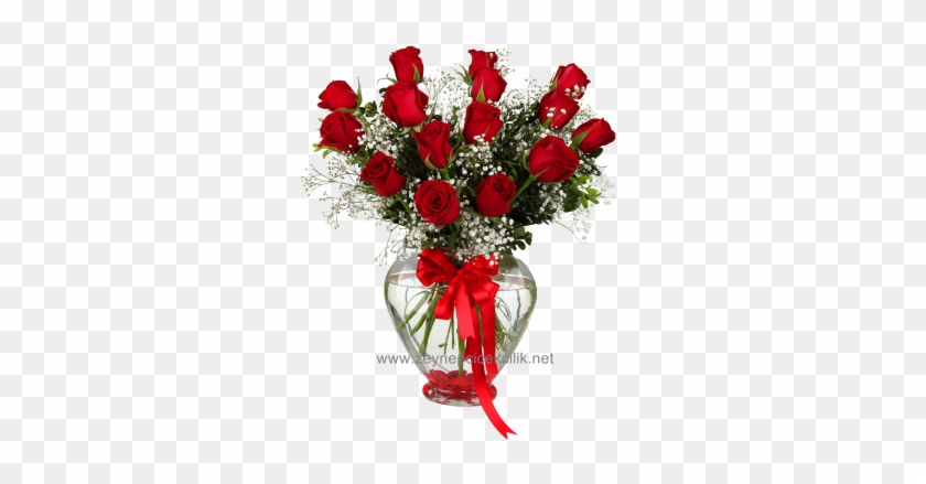 Rose In Heart Vase - Kytice Růží K 15 Narozeninám #478780