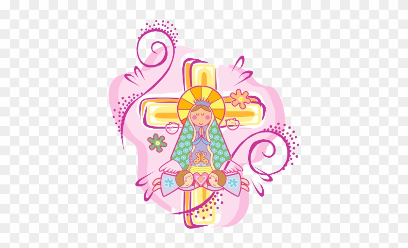 Pink Swirled Virgencita - Virgencita Plis Primera Comunion #478875