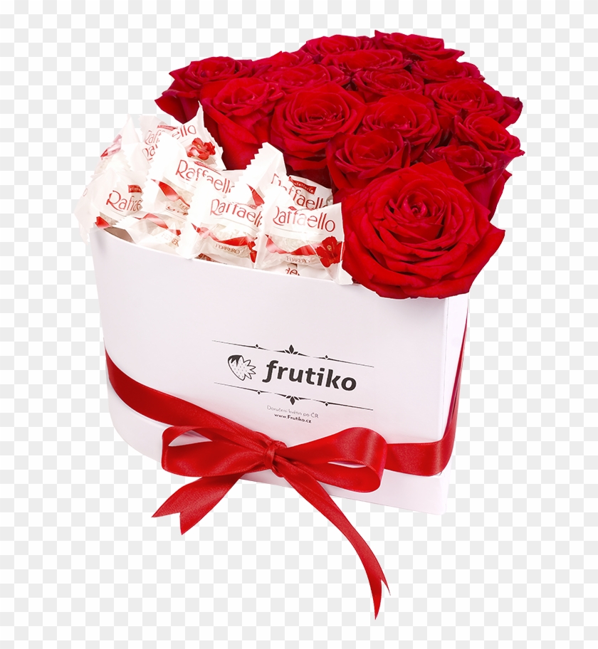 Heart Box Red Rose Raffaello - Blue Flower Bouquet For Men #479242