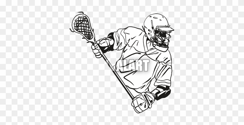 Lacrosse Stick With Player - False Lacrosse Player Wall Decal Vinyl Sticker Decals #479331