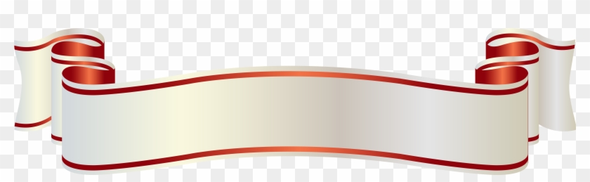 White And Red Banner Png Clipart Picture - Gold Banner Ribbon Png #479335