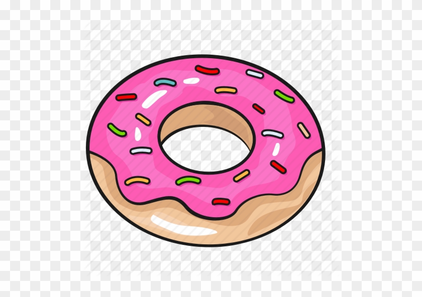 Cartoon Donut Doughnut Line Set Template Icon Icon - Cartoon Doughnut #479350