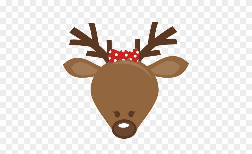 Cute Girl Reindeer Head Svg Cutting Files For Scrapbooking - Christmas Cookie Svg #479490