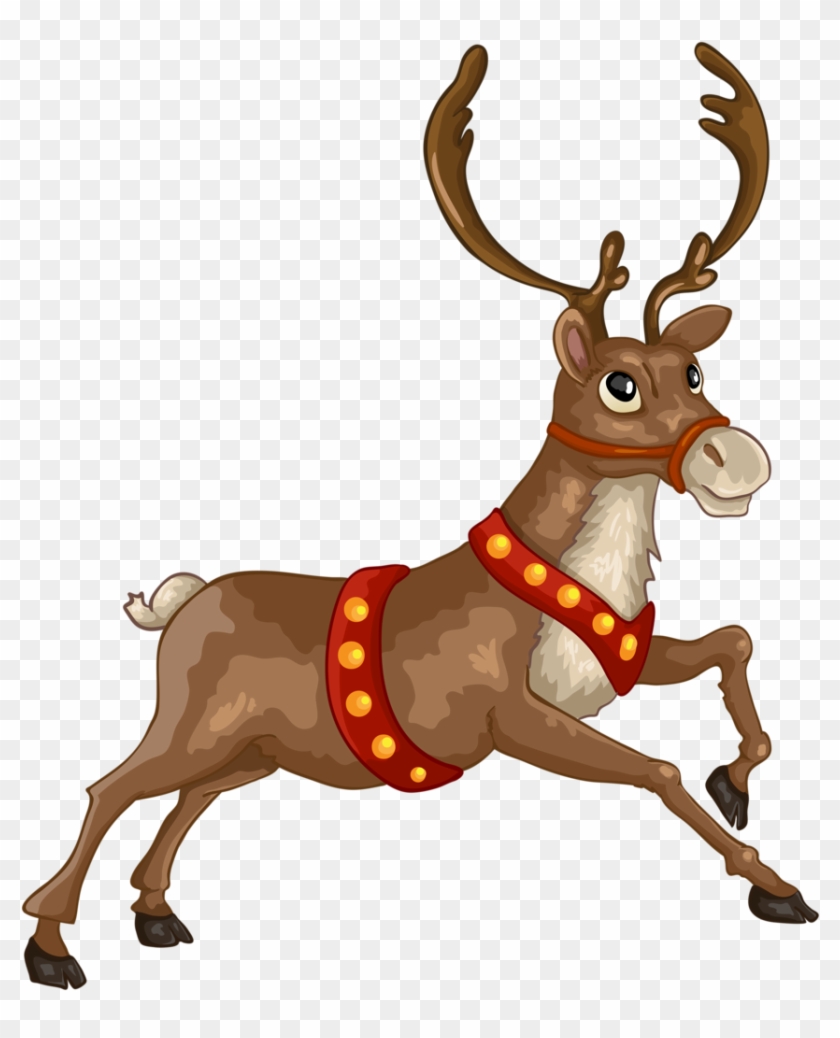 Reindeer - Gwein Christmas Theme Cartoon Santa Claus Reindeer - Free  Transparent PNG Clipart Images Download