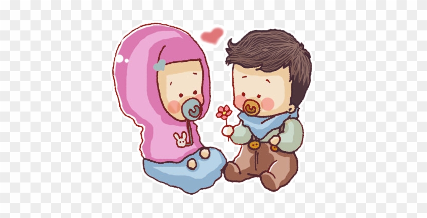 Muslim Infant Boy And Girl - Baby Muslimah Cartoon #479634