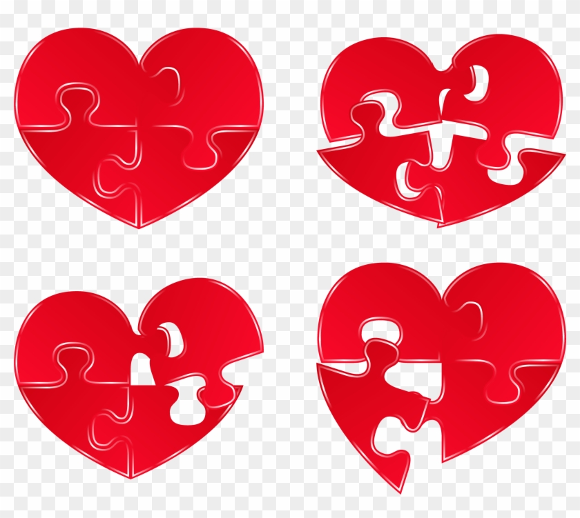 Puzzle Hearts Png Clipart Picture - Hearts Puzzle #479919