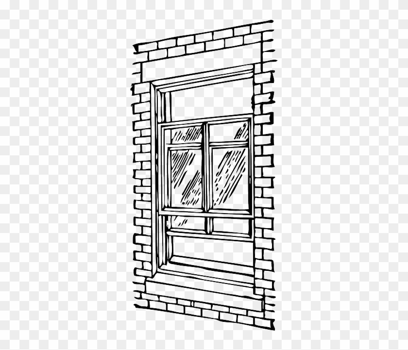 Through Wall, Brick, Double, Hung, Window, See, Through - Clip Art #480163