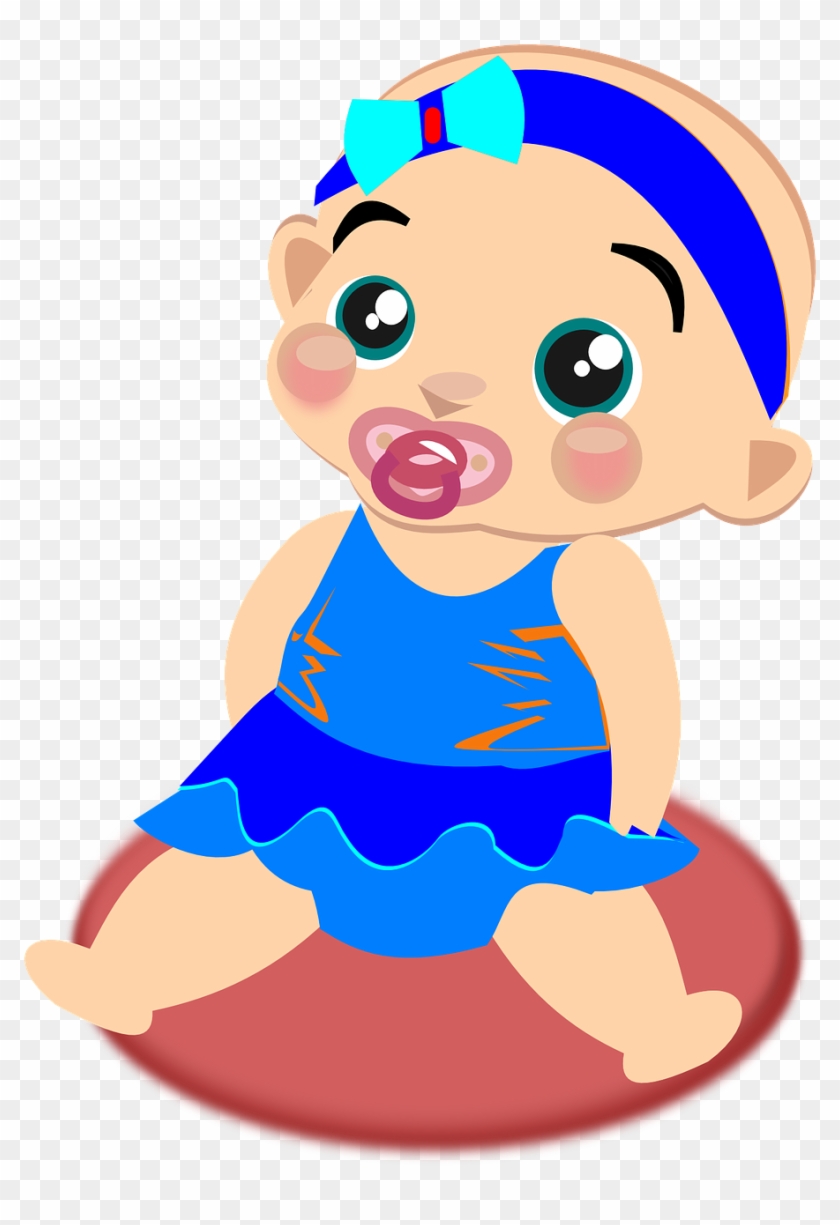 Baby Girl Infant Cute Pacifier Png Image - Baby Girl Clip Art #480471