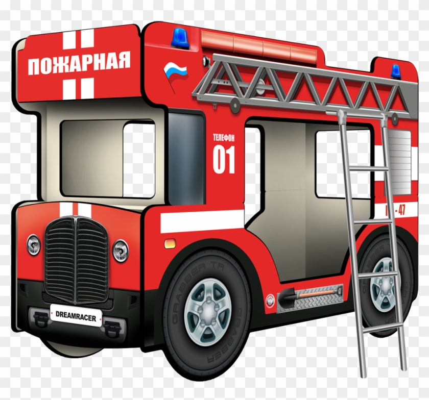 Двухъярусная Кровать-автобус Слипинбас "пожарный" - Bunk Bed #480484