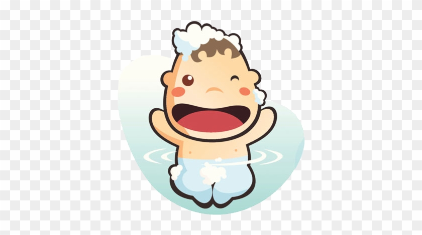 Bathing Smile Infant Illustration - Bathing Smile Infant Illustration #480520