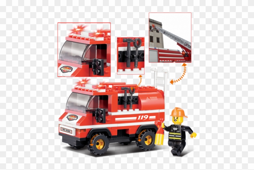 Конструктор Sluban Маленькая Пожарная Машина - Sluban Lego Mini Fire Truck, Multi Colour #480657