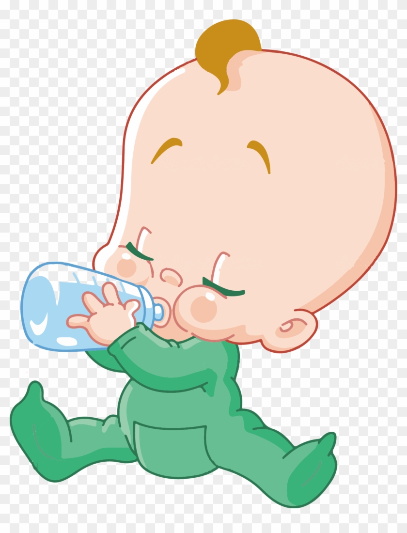 Infant Baby Bottle Cartoon Child - Cartoon Baby With Bottle #480709
