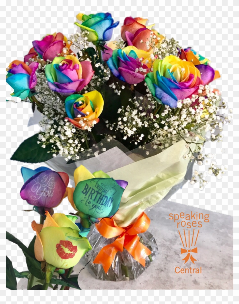 Roses Bouquet With Any Standard Phrase - Over The Rainbow #480917