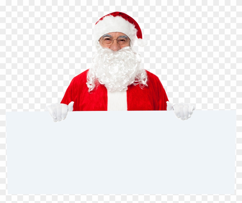 Santa Claus Holding Banner #480969