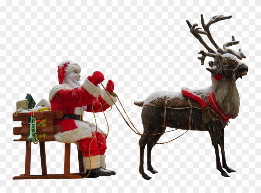 Santa Claus Png 9, - Santa Claus With Reindeer Png #481005