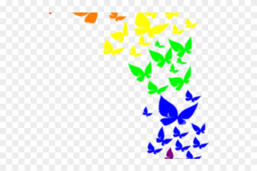 Rainbow Butterfly Clipart Border - Over The Rainbow Rectangular Canvas Pillow #481186