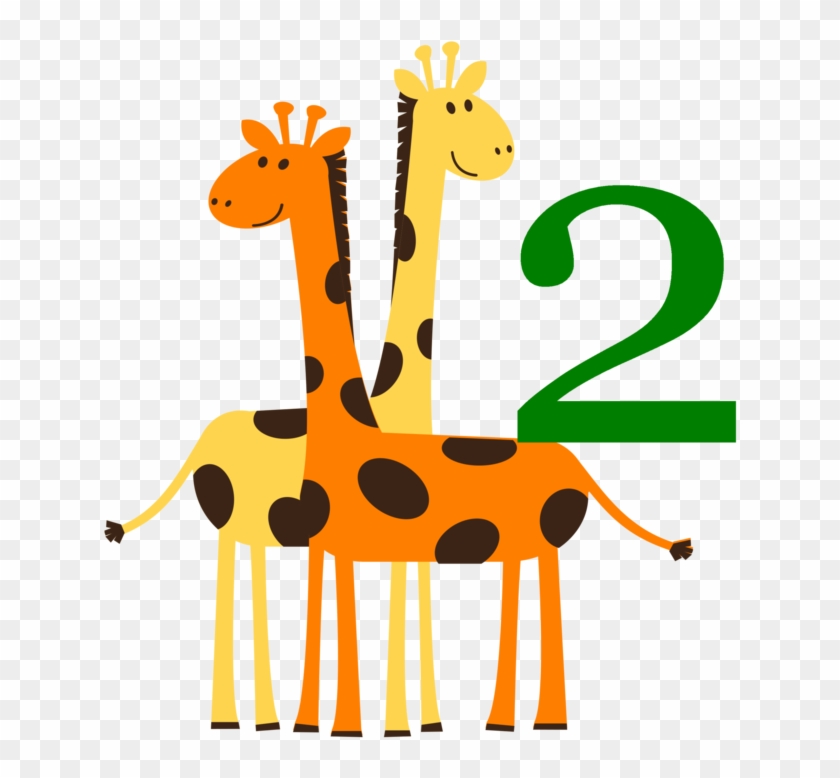 Two Baby Animals Clip Art 47dp1i Clipart - Giraffe Kid Drawing #481274