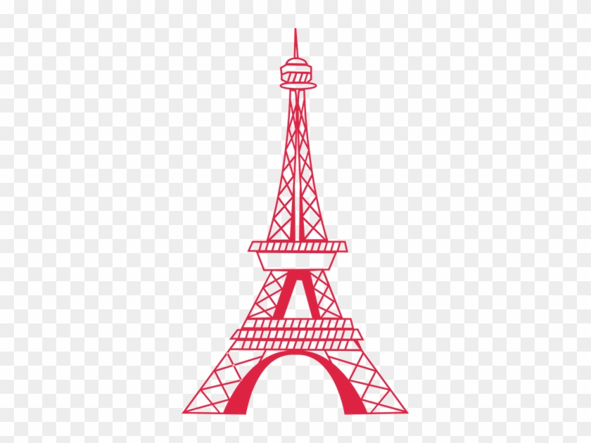 Flat Illustration Of Eiffel Tower - Wallxdecal Eiffel Tower Wall Decal Paris Silhouette #481304