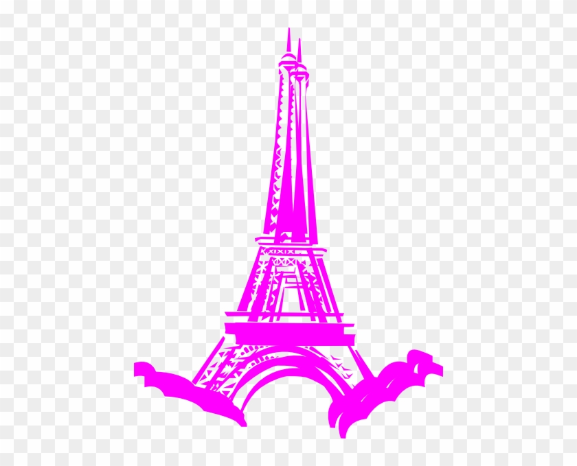Pink In Paris Clip Art At Clker - Eiffel Tower Clip Art #481310