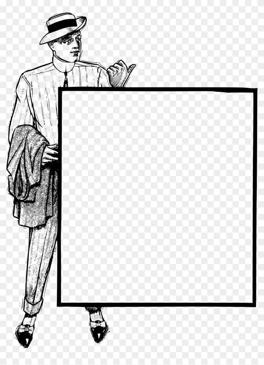 Up Man Standing Frame - Clip Art #481407