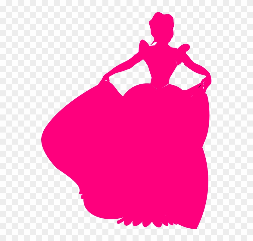 Pink Dress Clipart Gown - Pink Princess Silhouette #481443