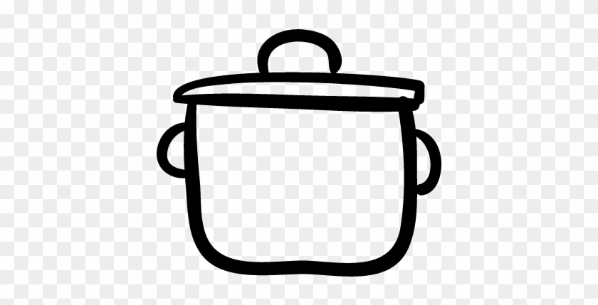 Cooking Pot Outline With Cover Vector - Cooking Pot Outline #481542