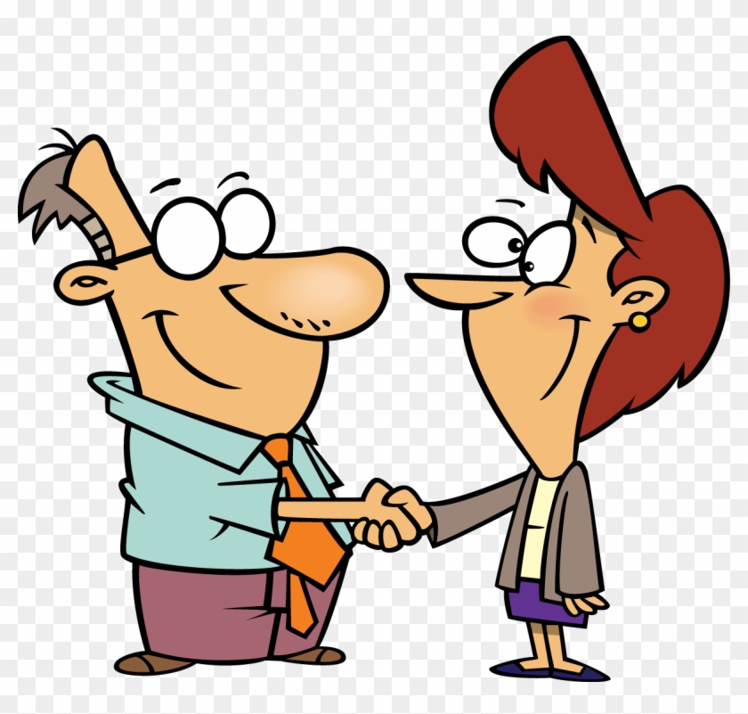 Friendly People Shaking Hands Clipart - Shaking Hands Cartoon Png #481558