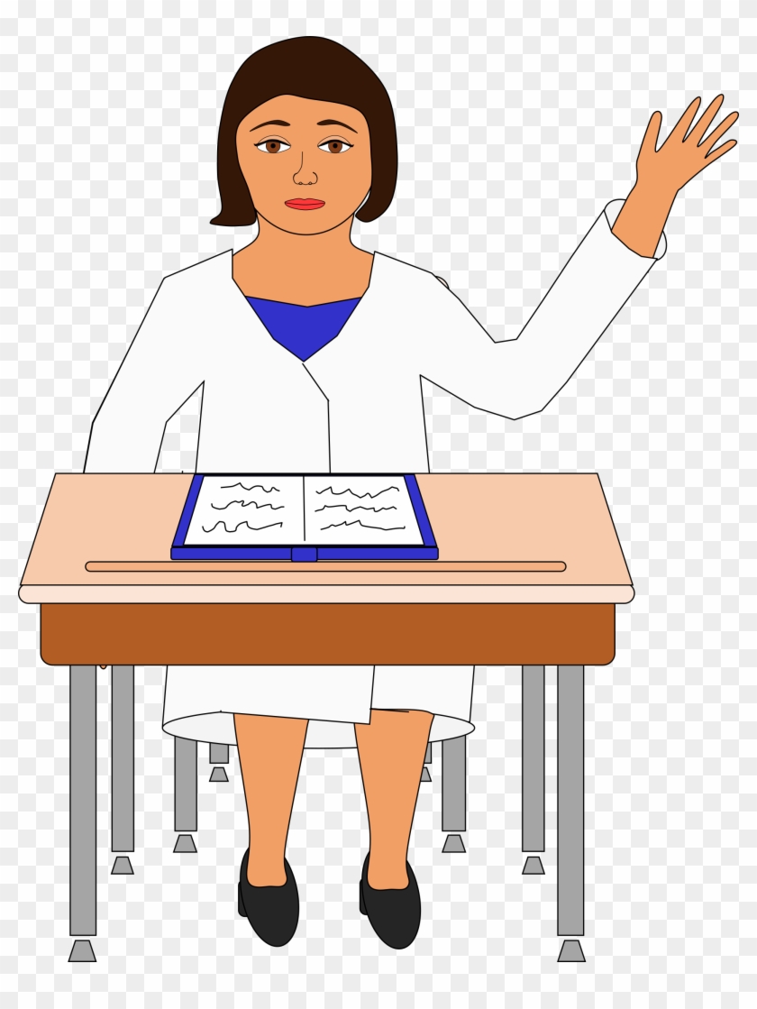 Young Girl Raising Hand In Class Clipart School - Person Raising Fist Clip Art #481569