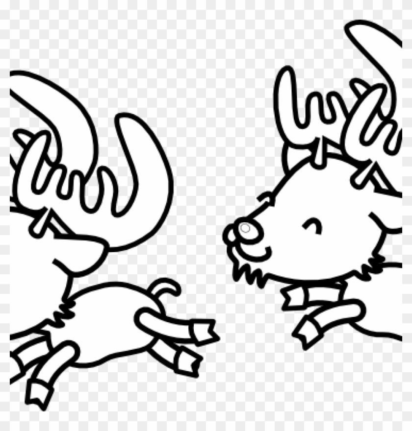 Christmas Black And White Clipart Reindeer Clipart - Santa Clauss Para Colorear #481750