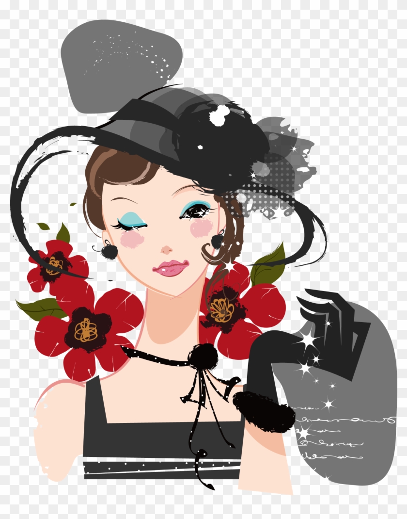 Make-up Cartoon Bijin Illustration - Makeup Fashion Cartoon Png #481842