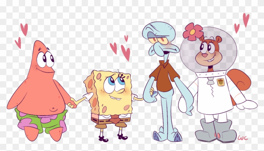 Spongebob Squarepants Squidward Tentacles Sandy Cheeks - Cartoon #482084